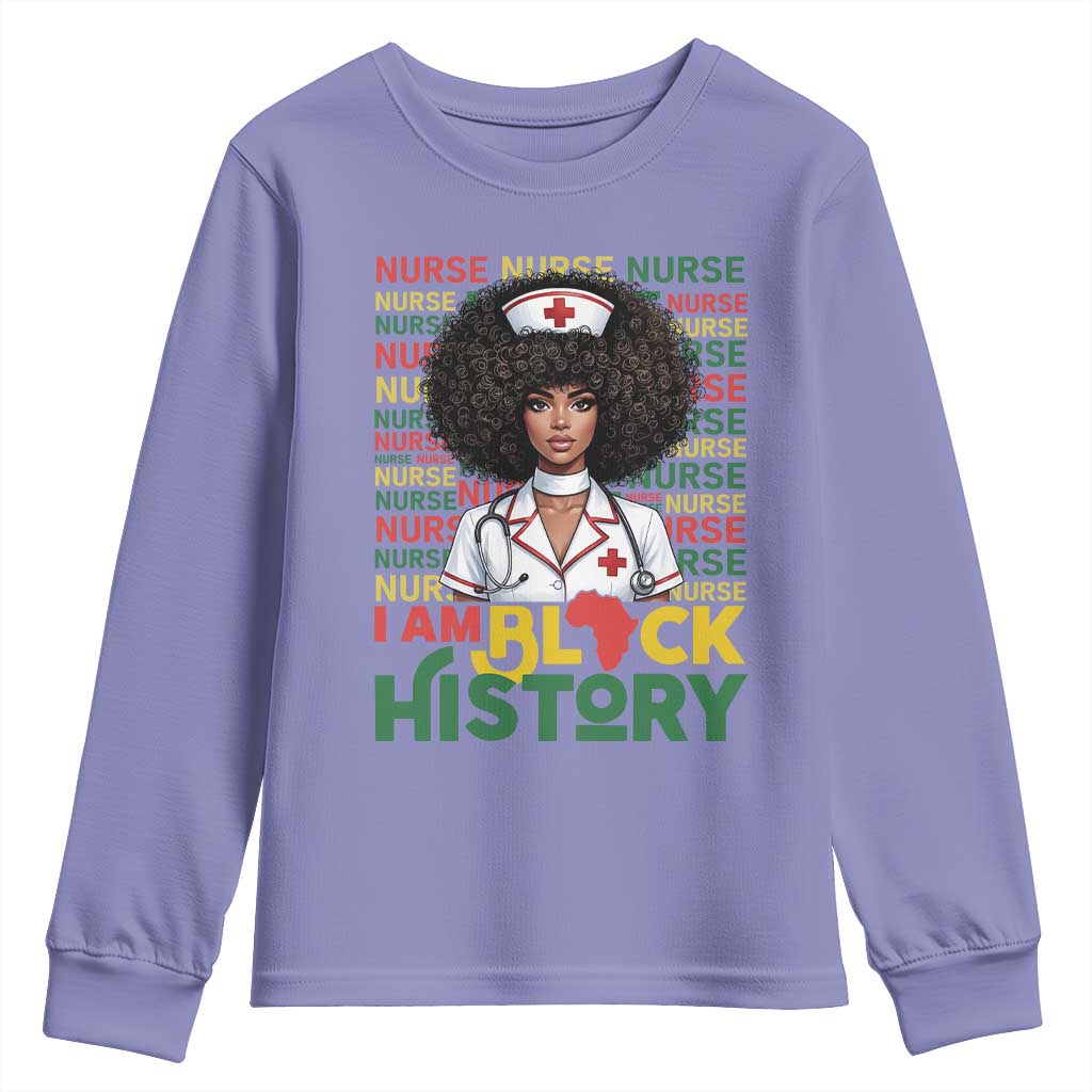 I Am Black History Youth Sweatshirt Black History Month Nurse Gift - African Pride