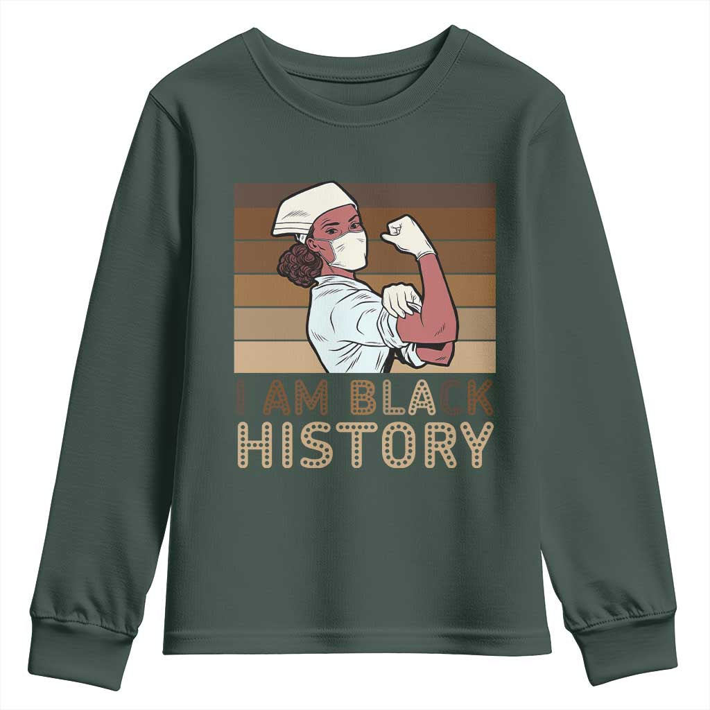 Proud Black Nurse Youth Sweatshirt I Am Black History - African Pride