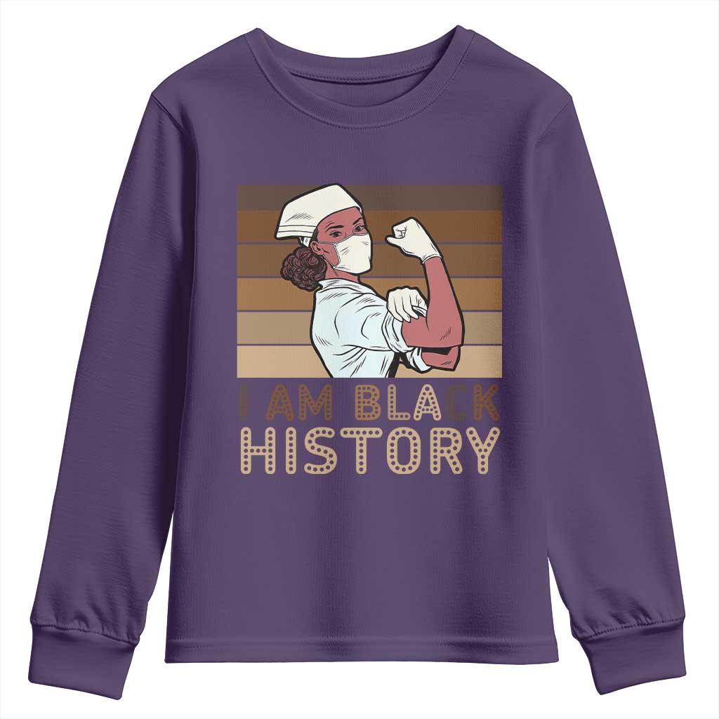 Proud Black Nurse Youth Sweatshirt I Am Black History - African Pride