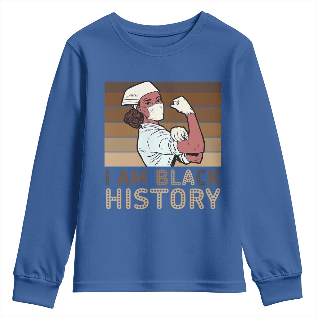 Proud Black Nurse Youth Sweatshirt I Am Black History - African Pride