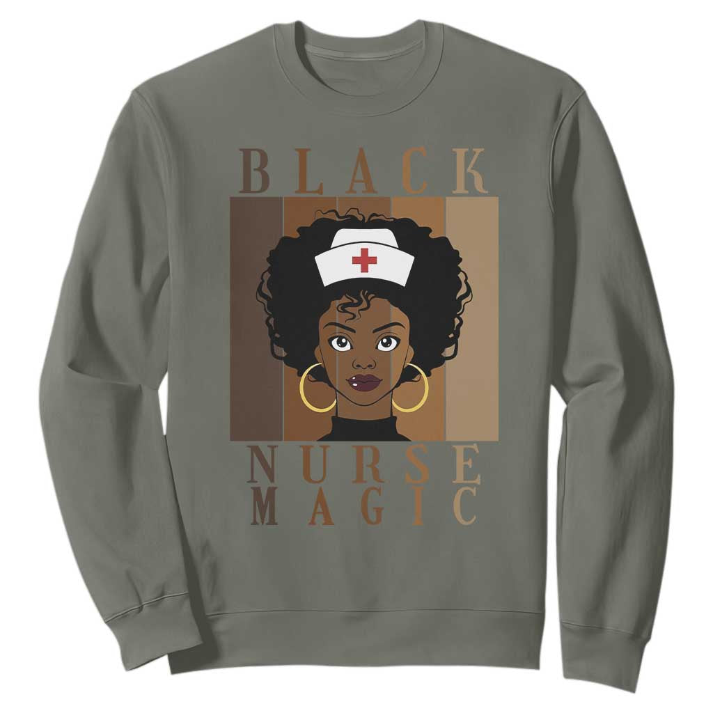 Black Nurse Magic Sweatshirt Black History Month Nurse Gift - African Pride