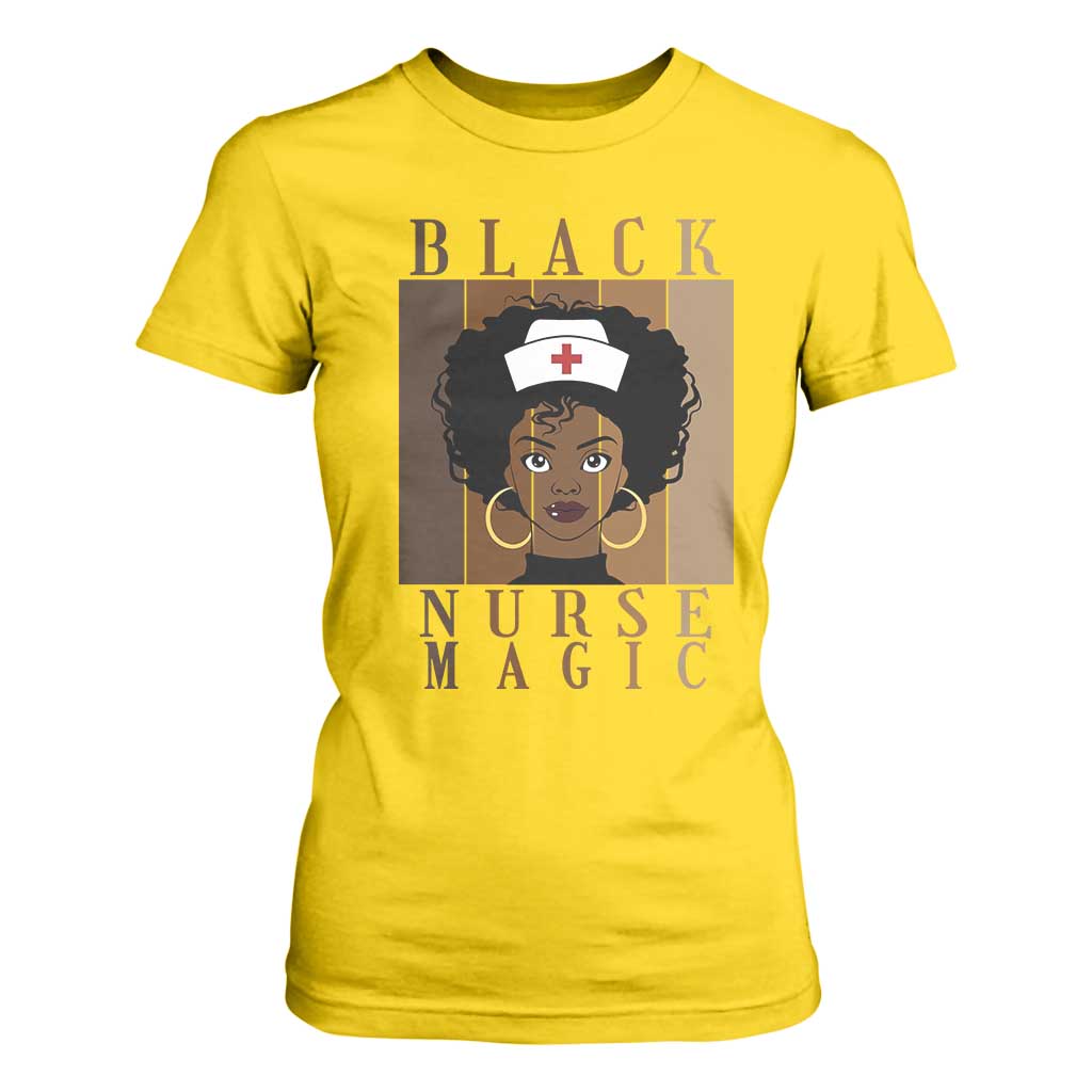 Black Nurse Magic T Shirt For Women Black History Month Nurse Gift - African Pride