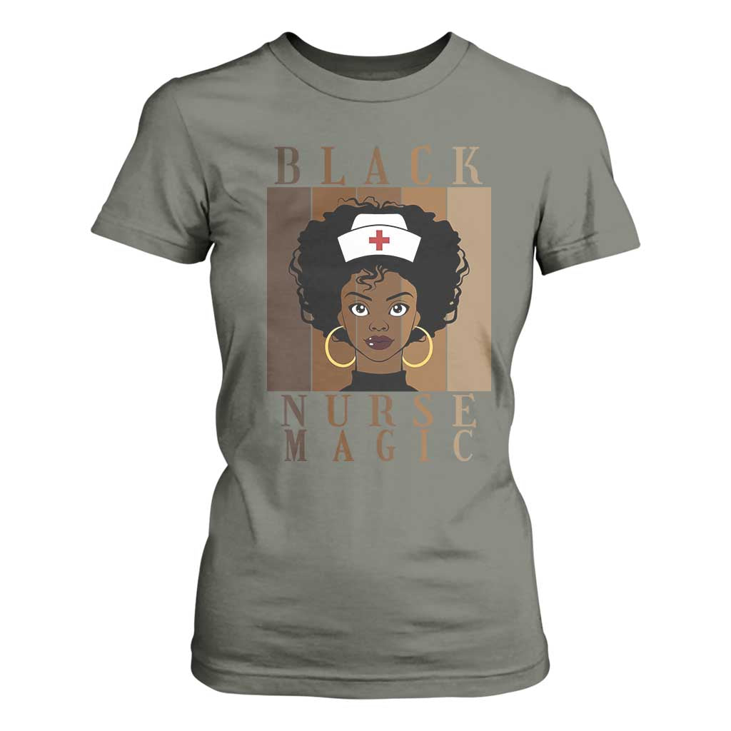 Black Nurse Magic T Shirt For Women Black History Month Nurse Gift - African Pride