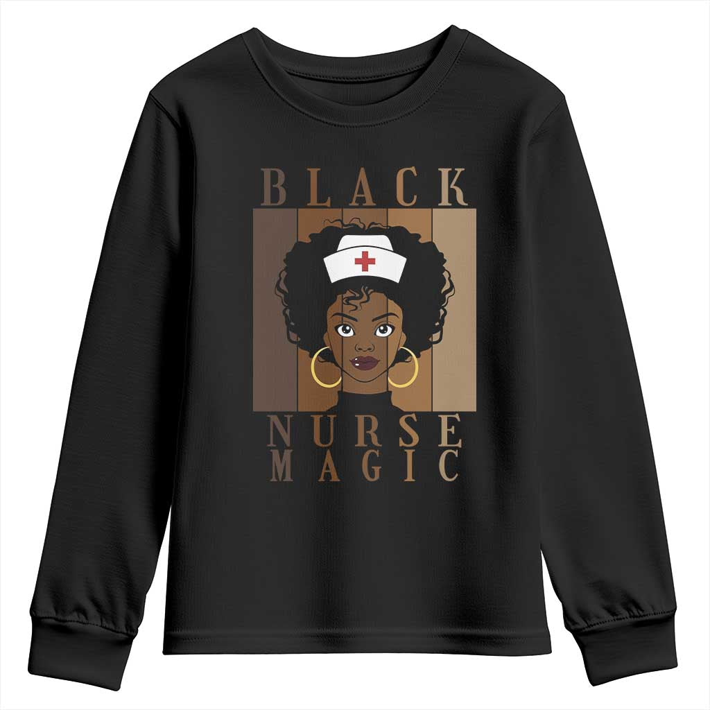 Black Nurse Magic Youth Sweatshirt Black History Month Nurse Gift - African Pride