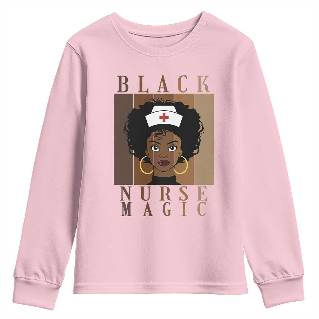 Black Nurse Magic Youth Sweatshirt Black History Month Nurse Gift - African Pride