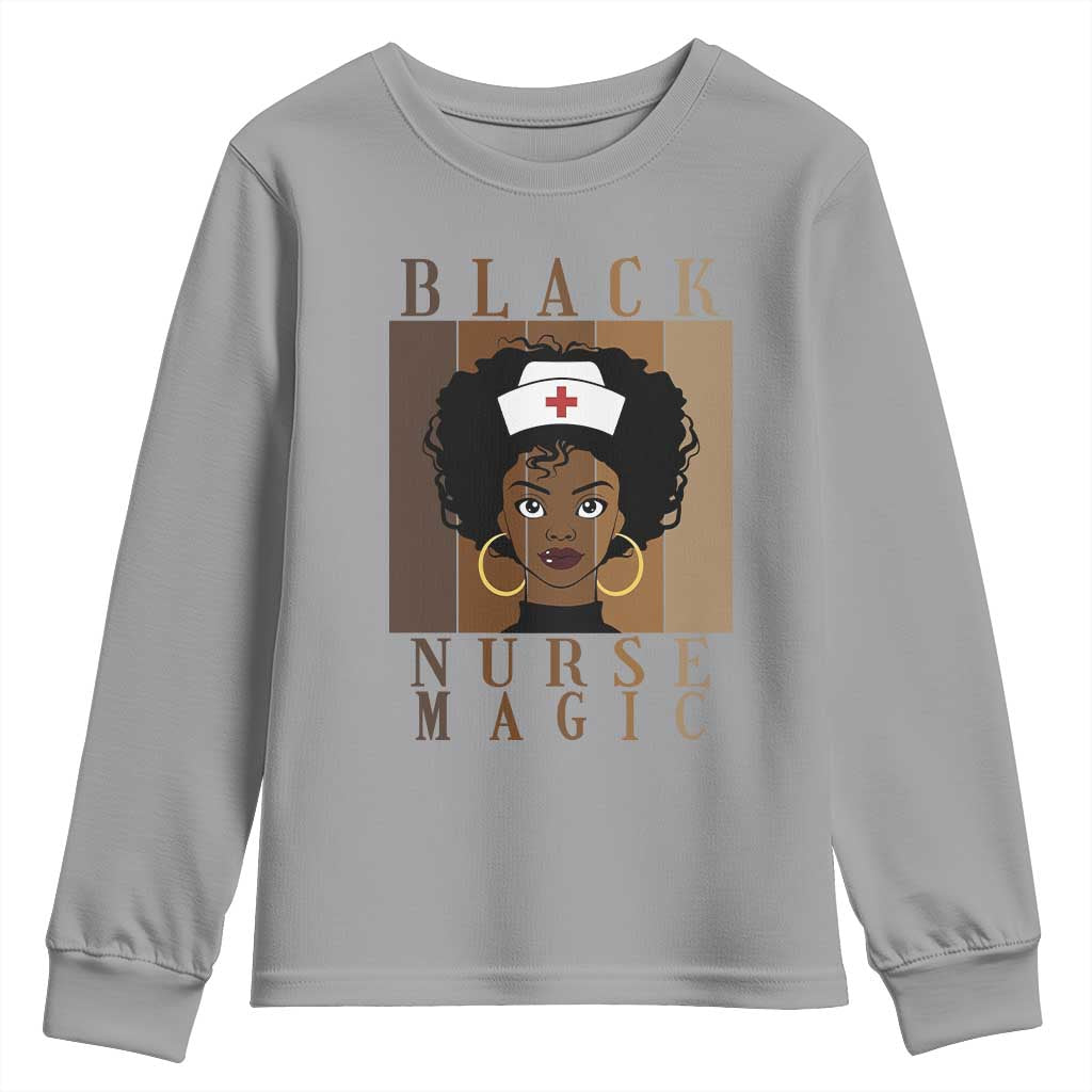 Black Nurse Magic Youth Sweatshirt Black History Month Nurse Gift - African Pride