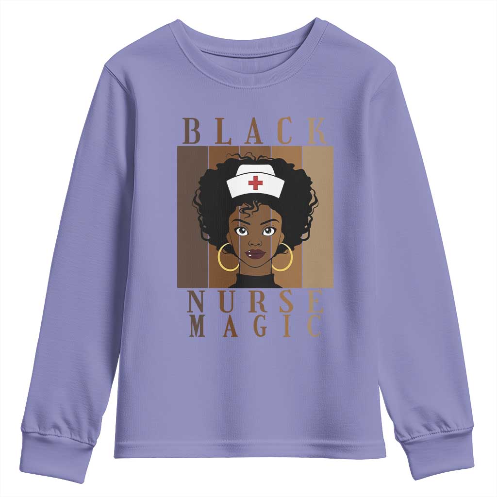 Black Nurse Magic Youth Sweatshirt Black History Month Nurse Gift - African Pride