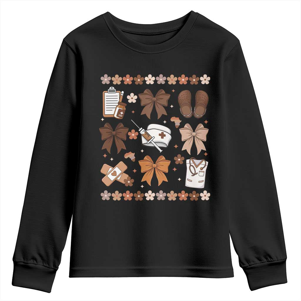Proud Black Nurse Youth Sweatshirt Gift For African Nurse Black History - African Pride