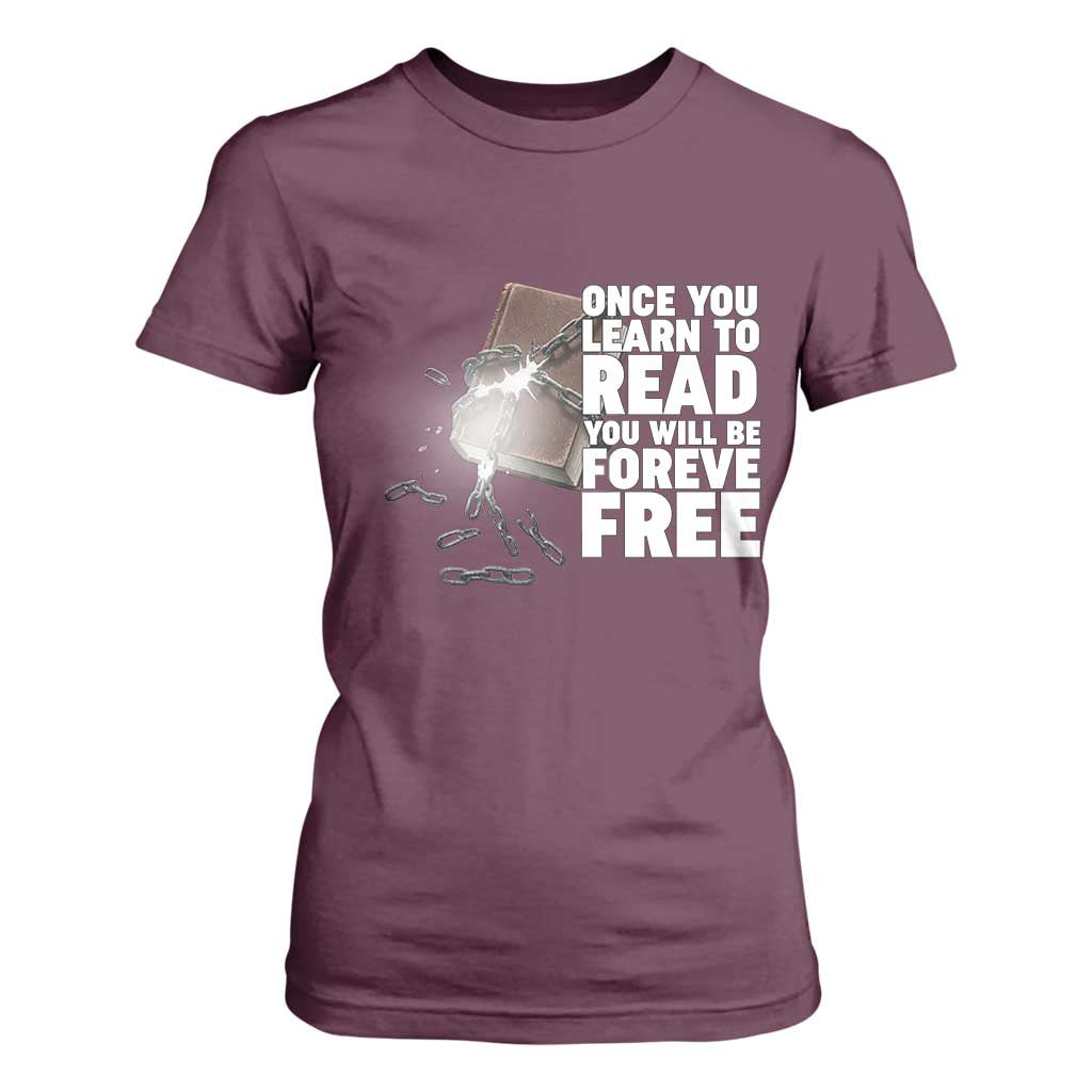 Frederick Douglass Freedom Quote T Shirt For Women Once You Learn To Read - African Pride