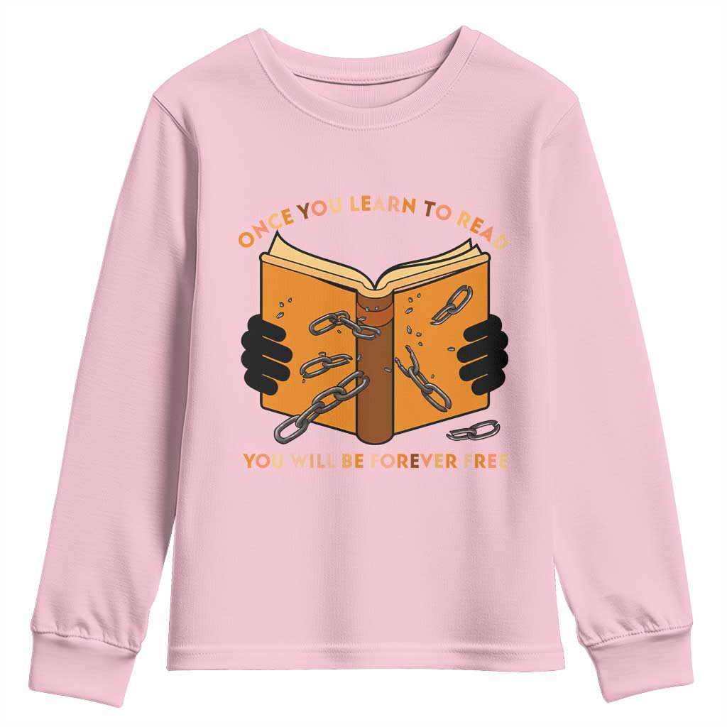 Breaking Every Chain Education Youth Sweatshirt Frederick Douglass Quote - African Pride