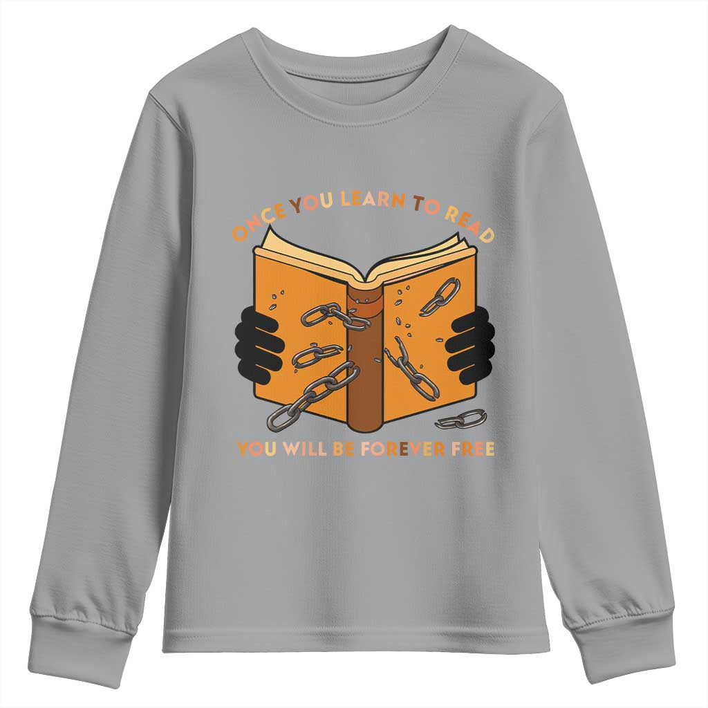 Breaking Every Chain Education Youth Sweatshirt Frederick Douglass Quote - African Pride