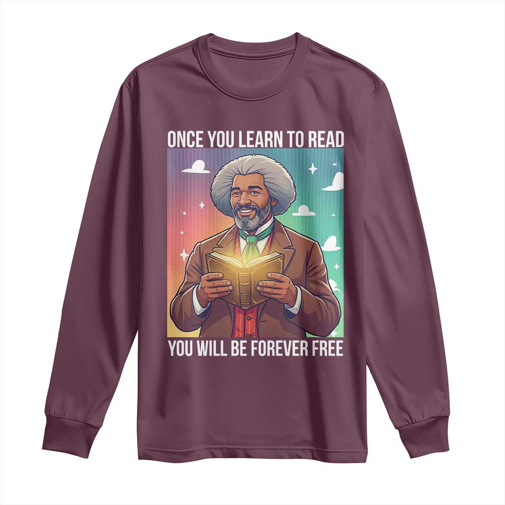Frederick Douglass Reading And Freedom Long Sleeve Shirt African American Heritage - African Pride