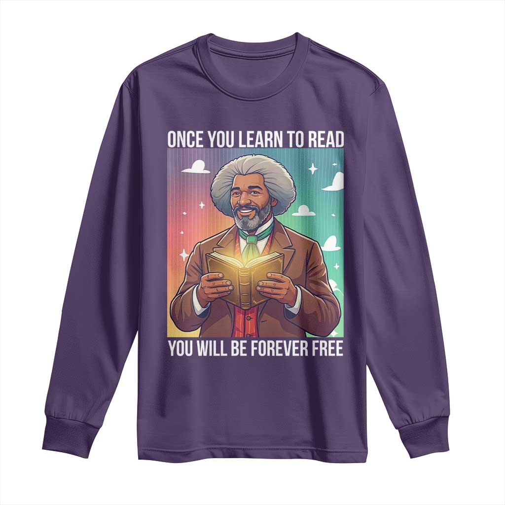 Frederick Douglass Reading And Freedom Long Sleeve Shirt African American Heritage - African Pride