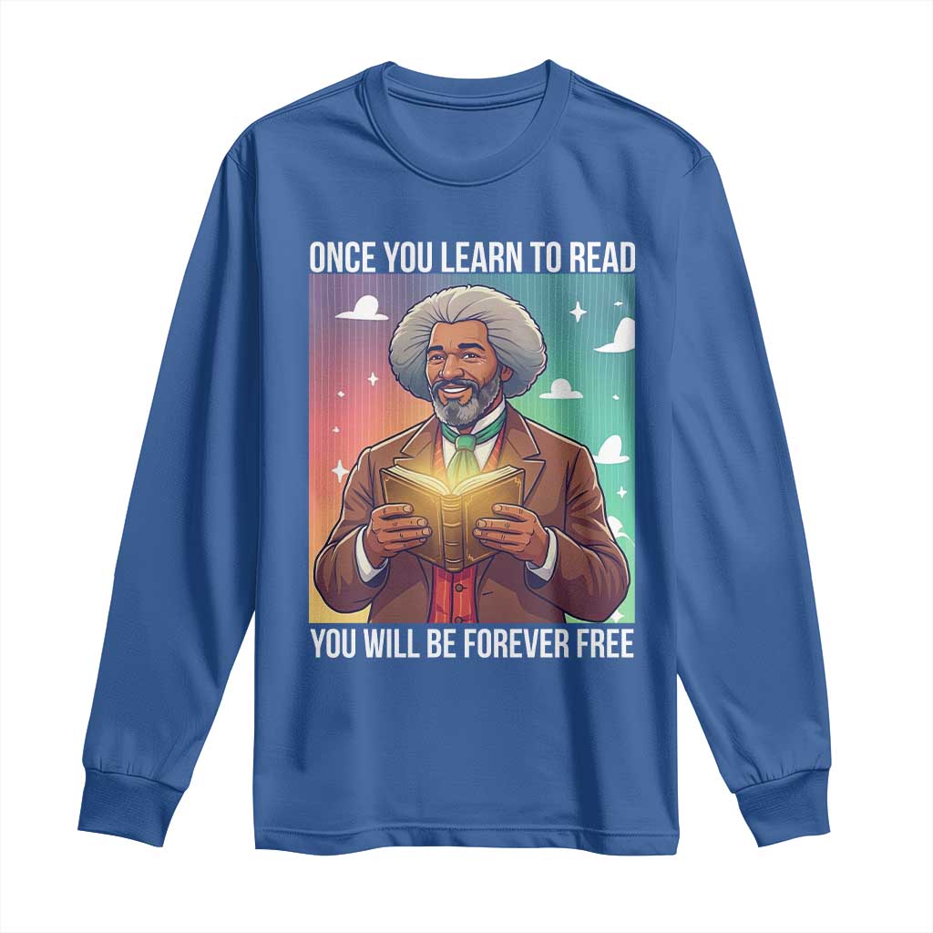 Frederick Douglass Reading And Freedom Long Sleeve Shirt African American Heritage - African Pride