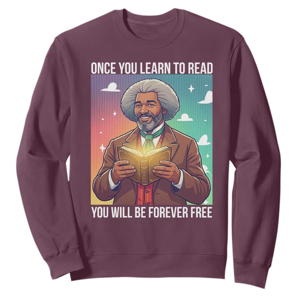 Frederick Douglass Reading And Freedom Sweatshirt African American Heritage - African Pride