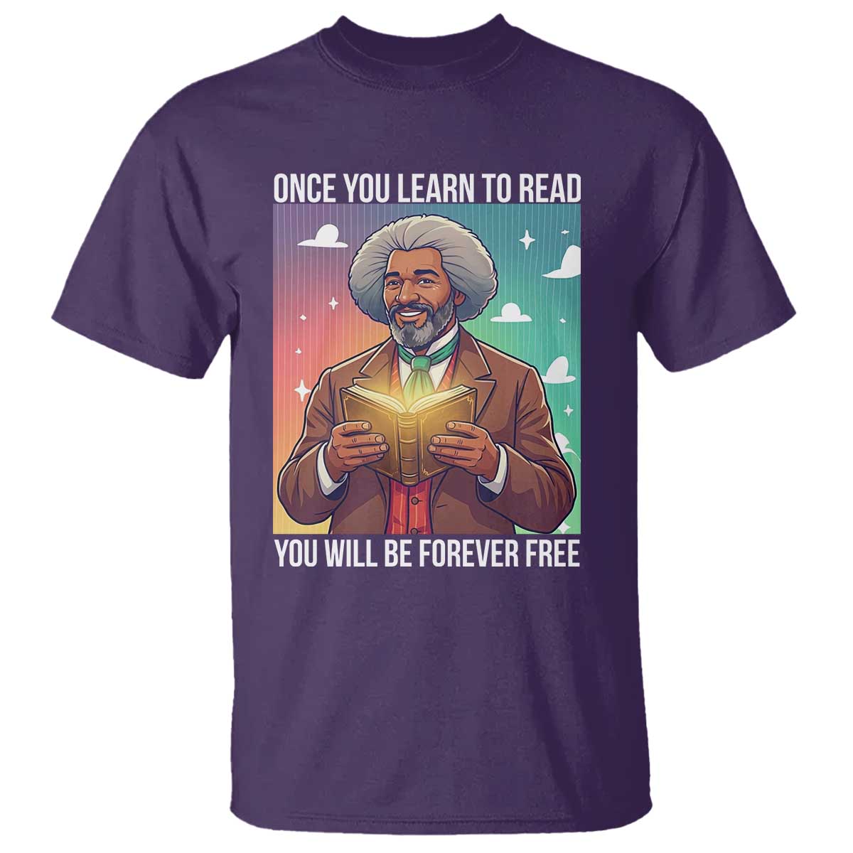 Frederick Douglass Reading And Freedom T Shirt African American Heritage - African Pride