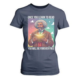 Frederick Douglass Reading And Freedom T Shirt For Women African American Heritage - African Pride