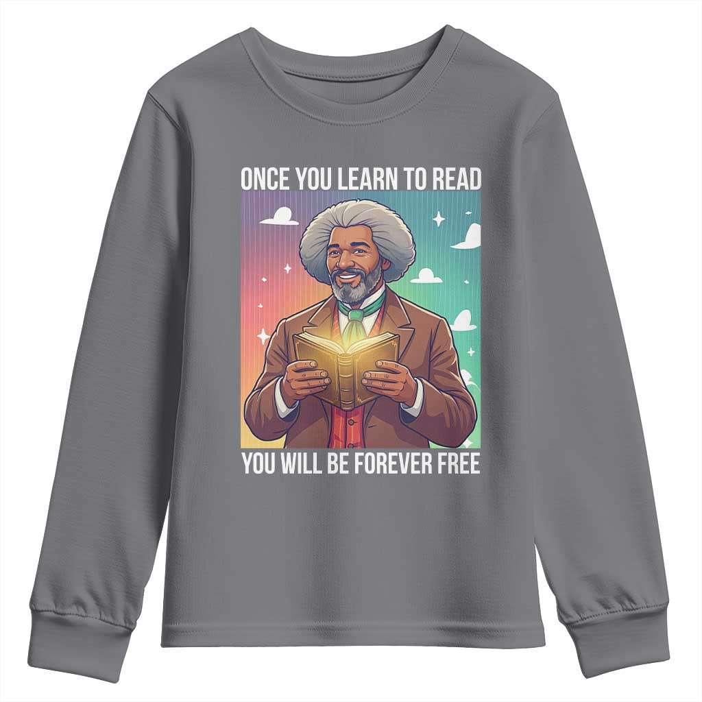 Frederick Douglass Reading And Freedom Youth Sweatshirt African American Heritage - African Pride