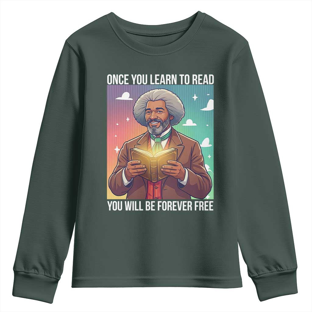 Frederick Douglass Reading And Freedom Youth Sweatshirt African American Heritage - African Pride