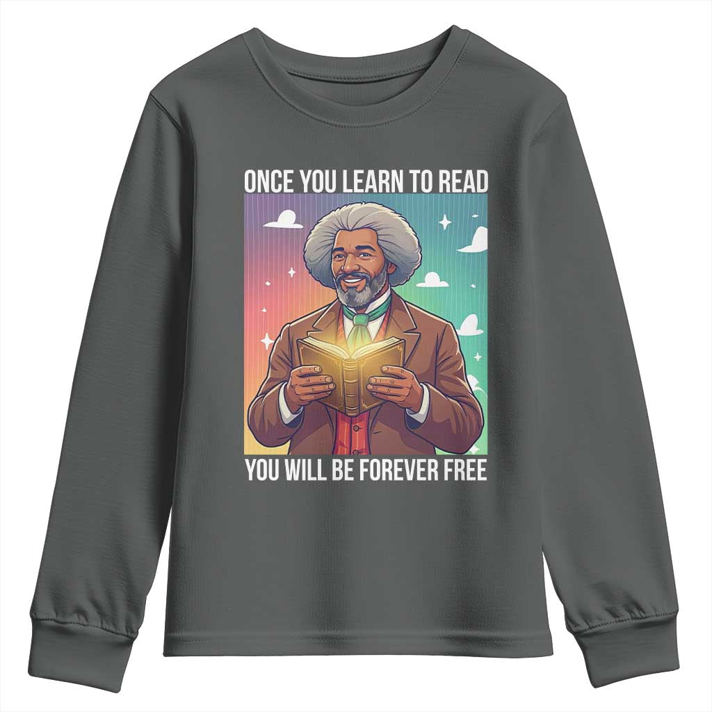 Frederick Douglass Reading And Freedom Youth Sweatshirt African American Heritage - African Pride