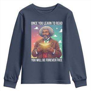 Frederick Douglass Reading And Freedom Youth Sweatshirt African American Heritage - African Pride