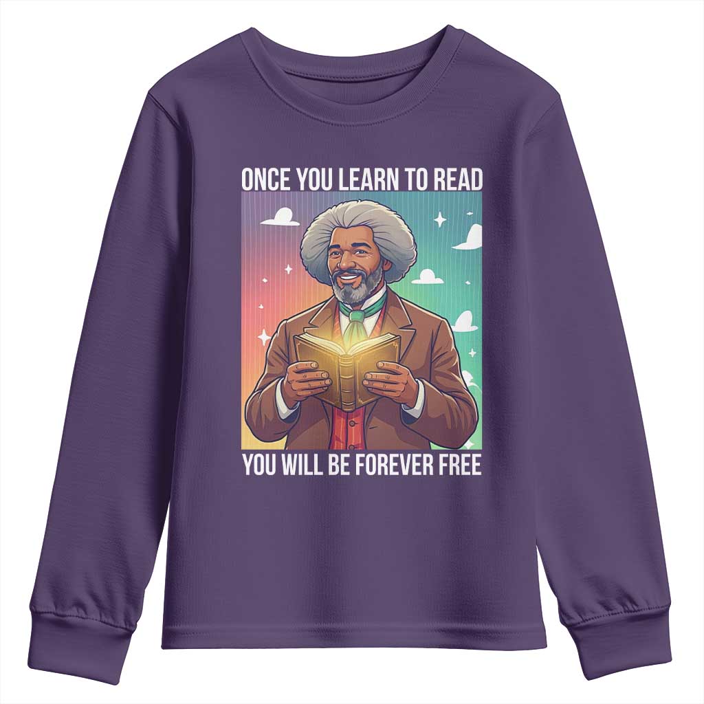 Frederick Douglass Reading And Freedom Youth Sweatshirt African American Heritage - African Pride