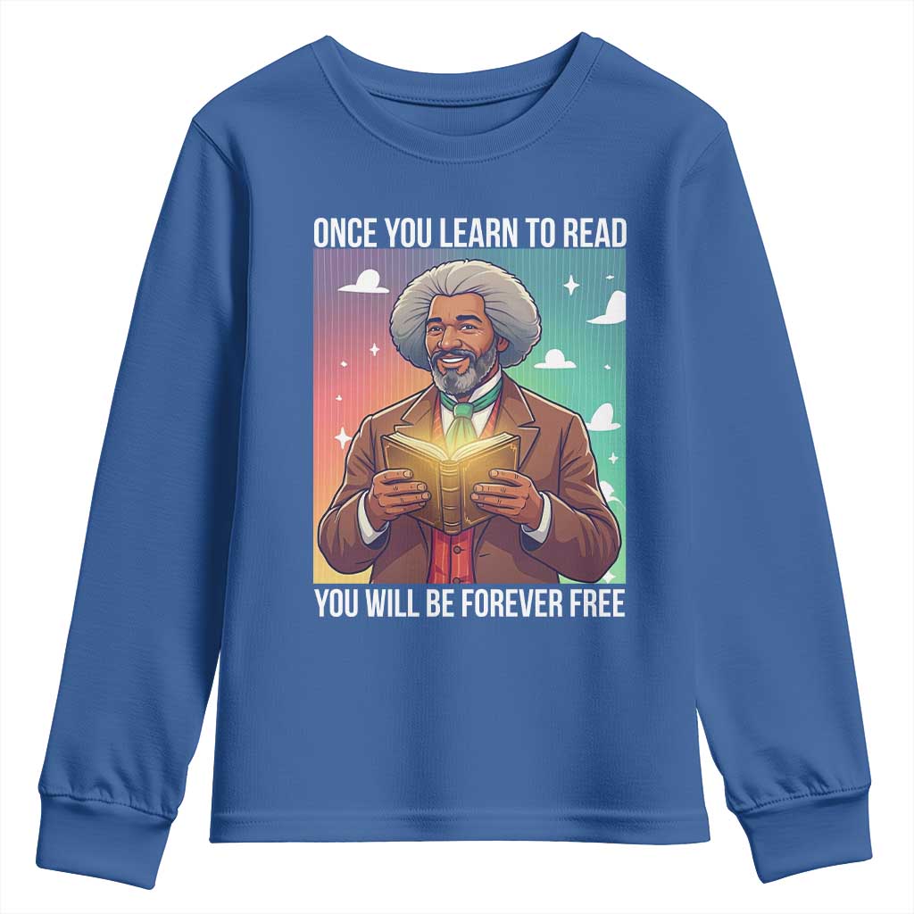 Frederick Douglass Reading And Freedom Youth Sweatshirt African American Heritage - African Pride