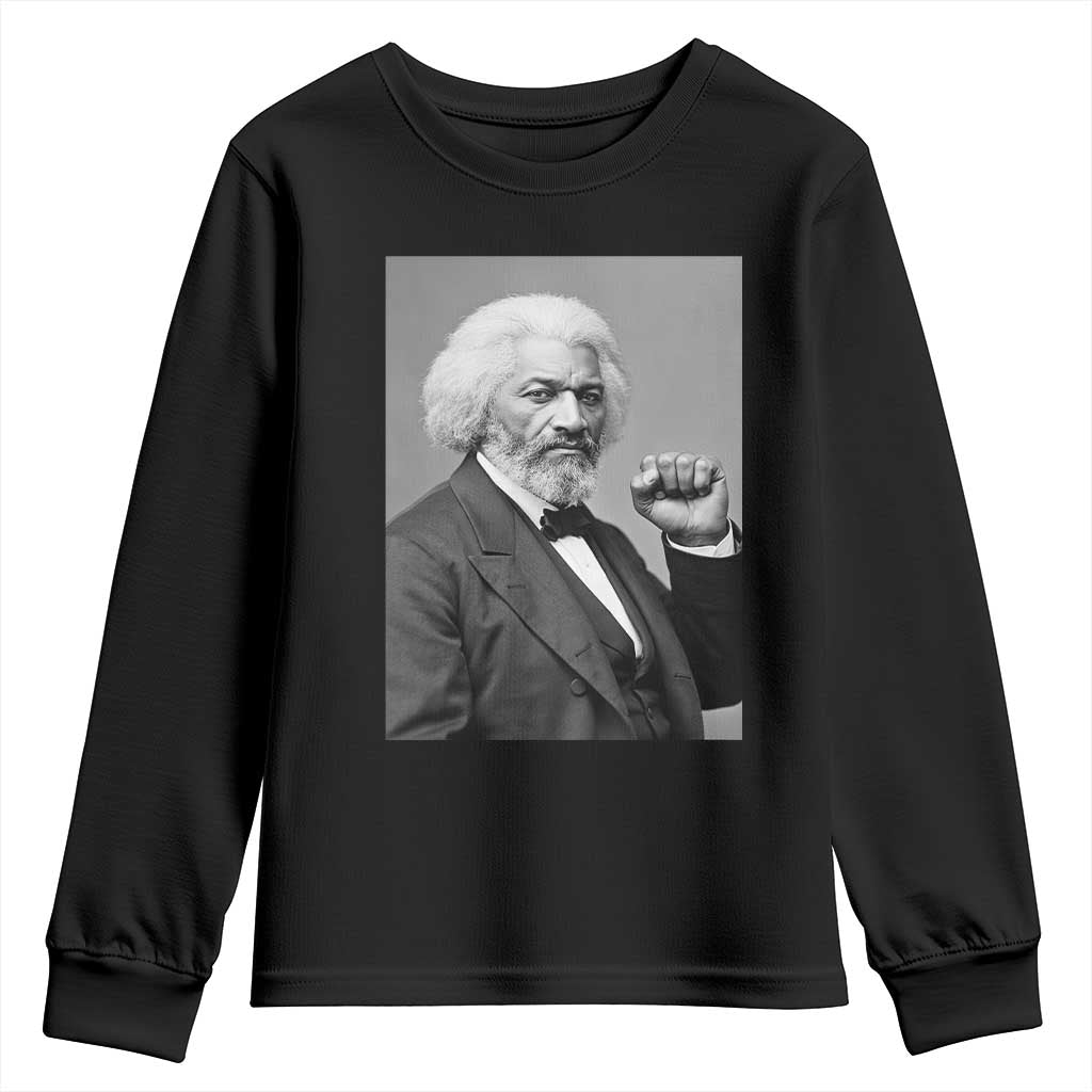 Strong Black History Leader Youth Sweatshirt Frederick Douglass Empowerment - African Pride