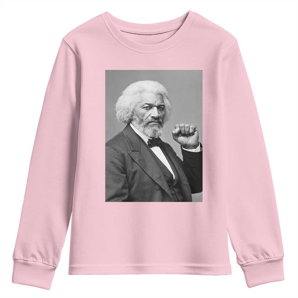 Strong Black History Leader Youth Sweatshirt Frederick Douglass Empowerment - African Pride