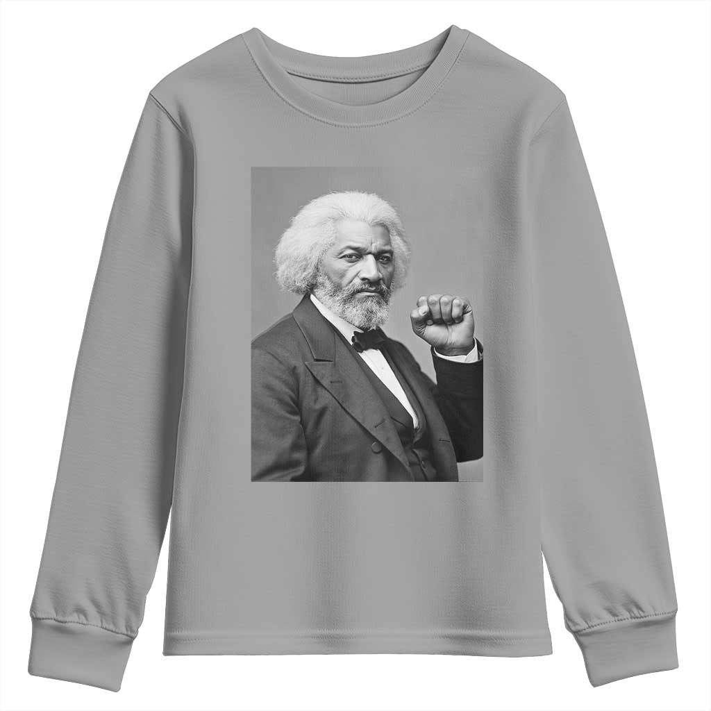 Strong Black History Leader Youth Sweatshirt Frederick Douglass Empowerment - African Pride