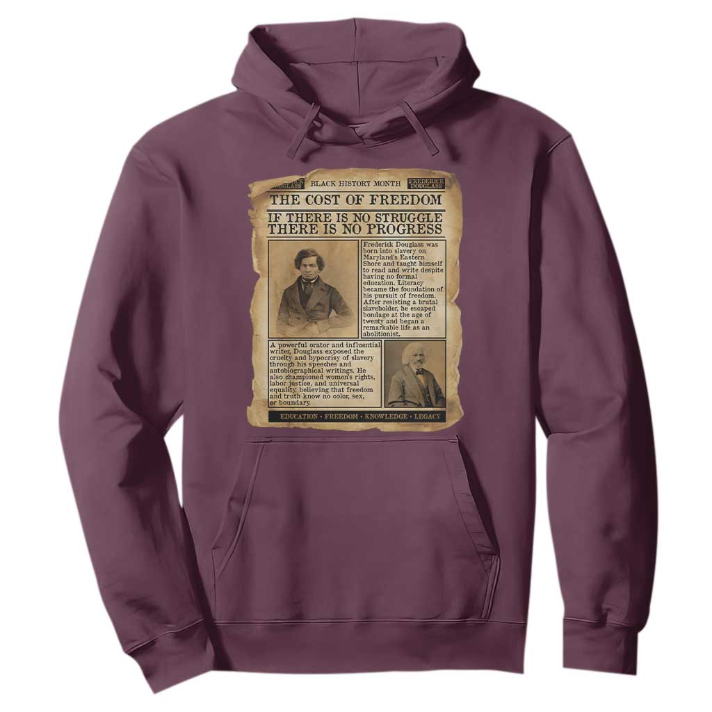 If There Is No Struggle No Progress Hoodie Frederick Douglass Newspaper - African Pride
