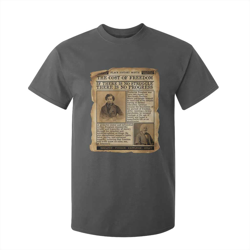 If There Is No Struggle No Progress T Shirt For Kid Frederick Douglass Newspaper - African Pride