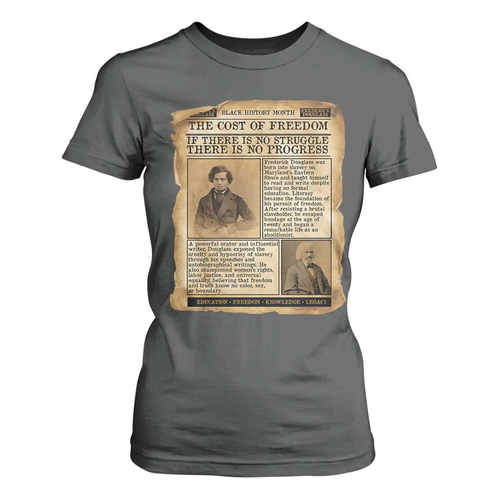 If There Is No Struggle No Progress T Shirt For Women Frederick Douglass Newspaper - African Pride