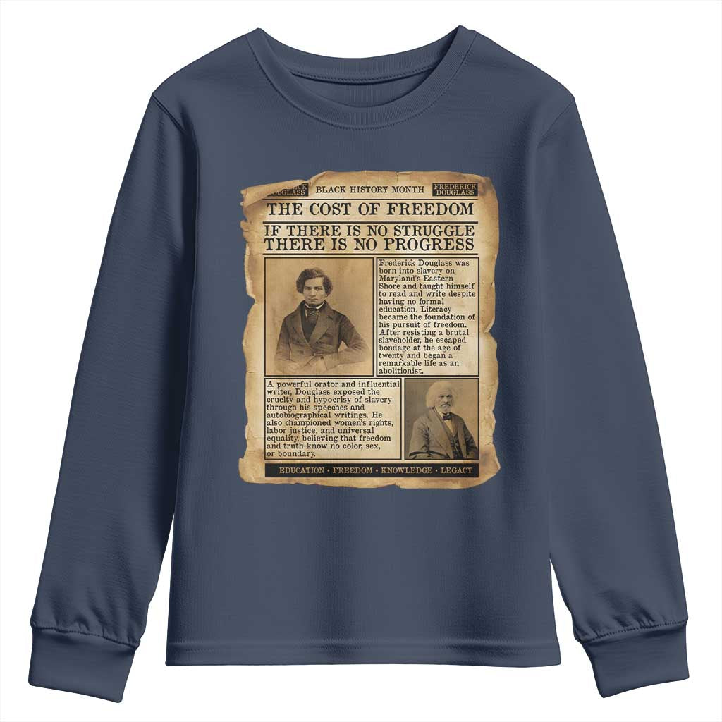 If There Is No Struggle No Progress Youth Sweatshirt Frederick Douglass Newspaper - African Pride