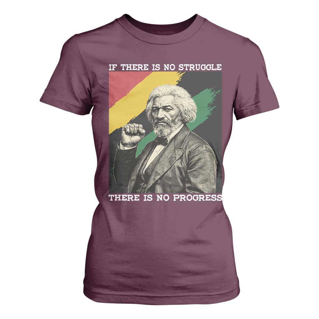 Frederick Douglass Struggle And Progress T Shirt For Women Inspirational Black History - African Pride