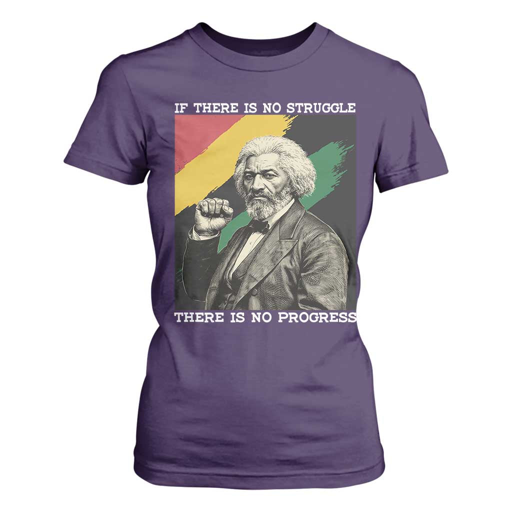 Frederick Douglass Struggle And Progress T Shirt For Women Inspirational Black History - African Pride