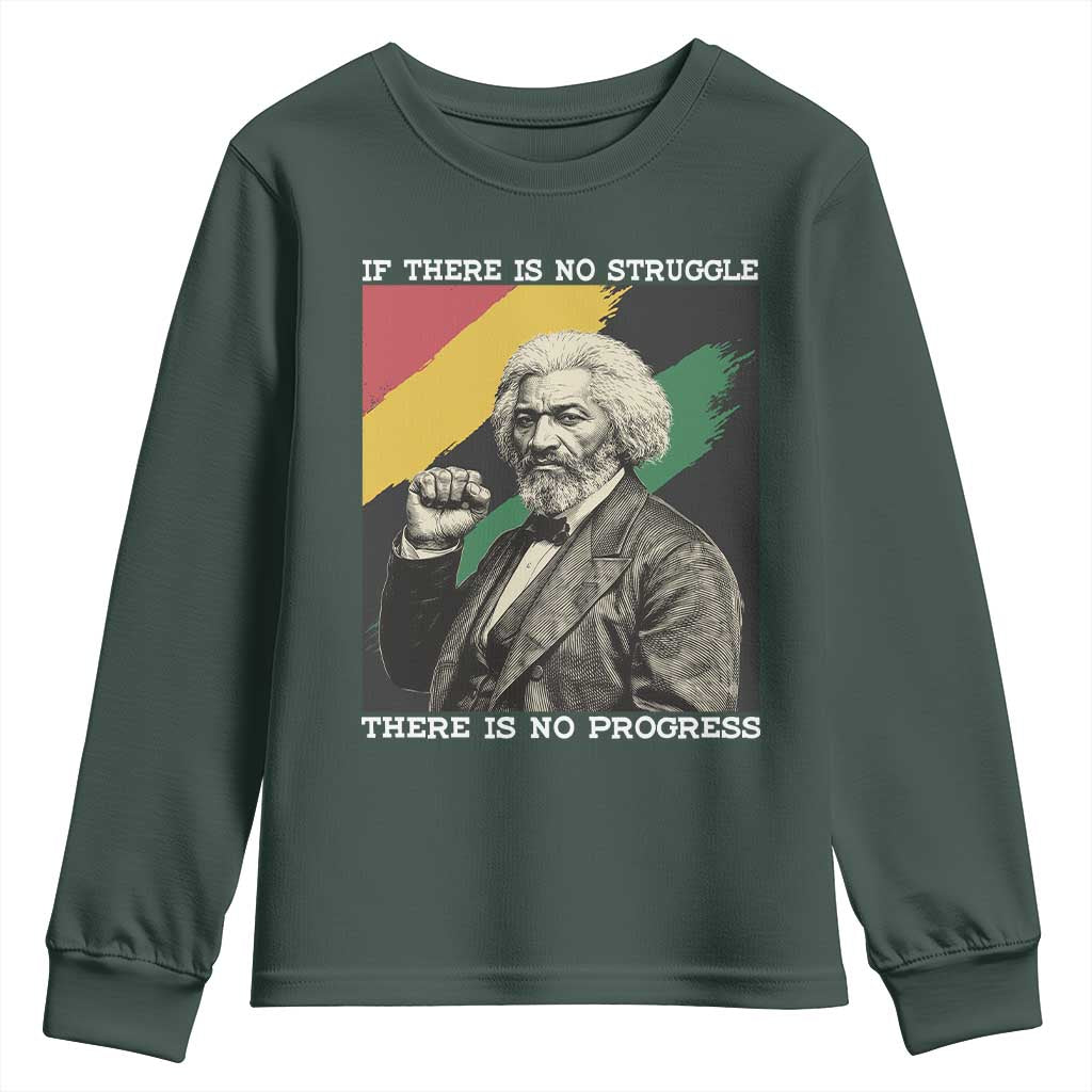 Frederick Douglass Struggle And Progress Youth Sweatshirt Inspirational Black History - African Pride