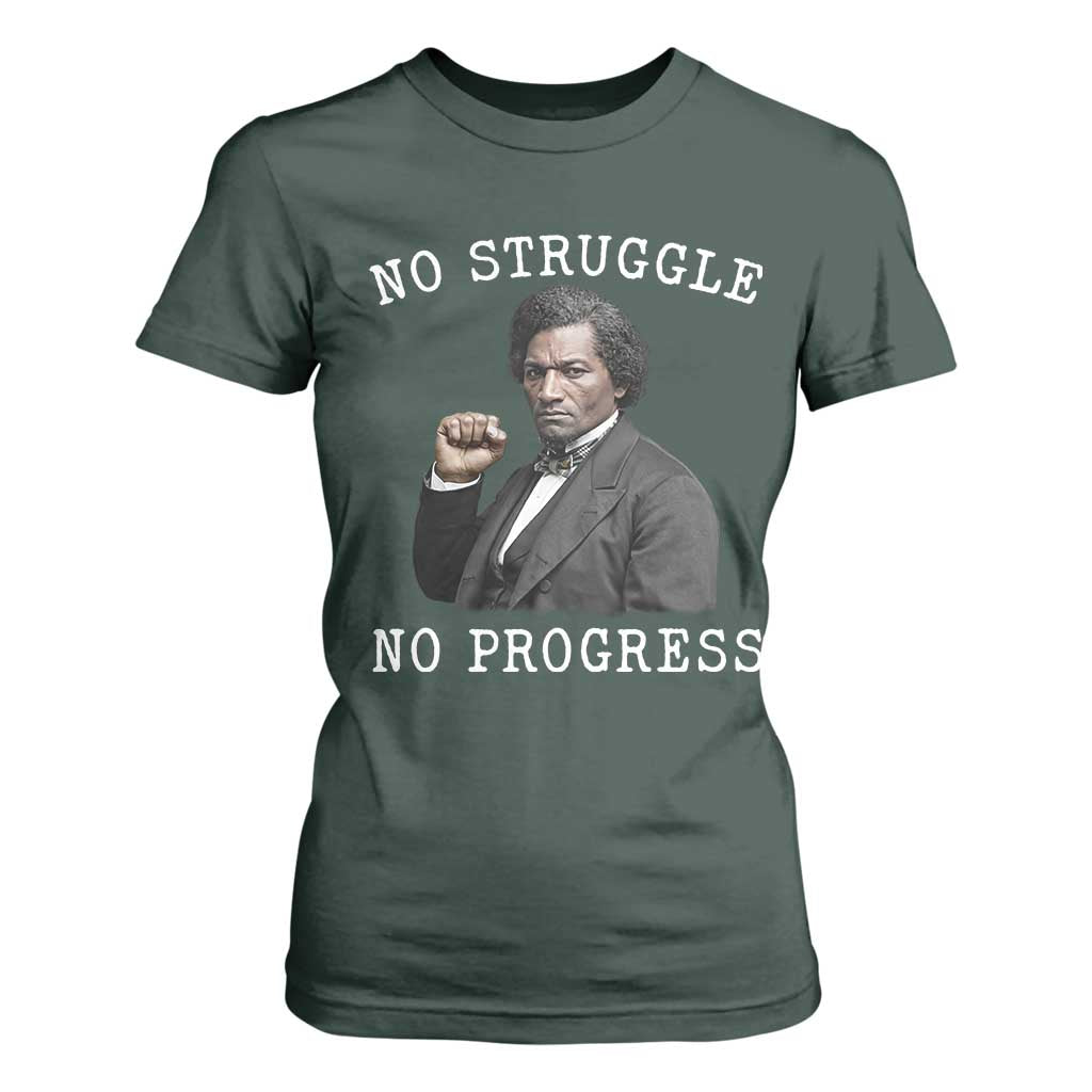 Frederick Douglass Quote T Shirt For Women No Struggle No Progress - African Pride