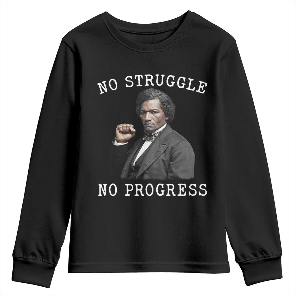 Frederick Douglass Quote Youth Sweatshirt No Struggle No Progress - African Pride