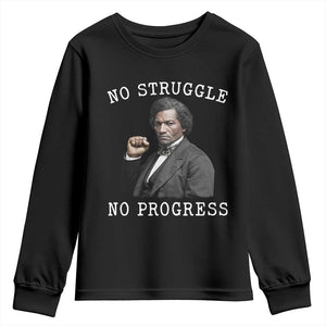 Frederick Douglass Quote Youth Sweatshirt No Struggle No Progress - African Pride