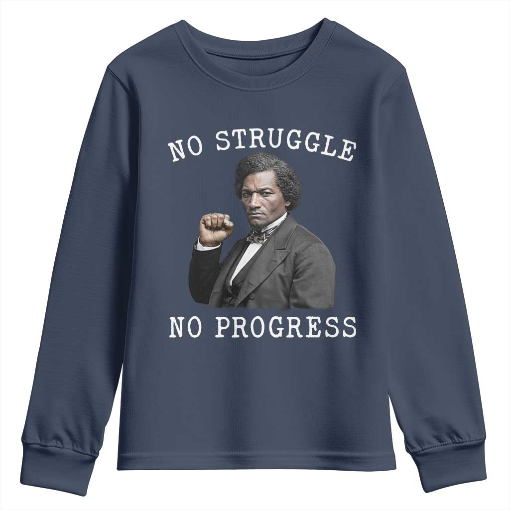 Frederick Douglass Quote Youth Sweatshirt No Struggle No Progress - African Pride