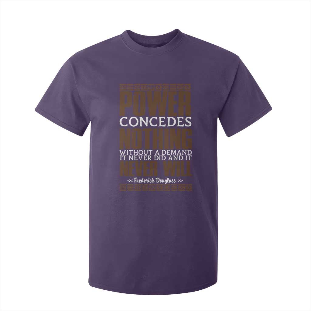 Frederick Douglass T Shirt For Kid Power Concedes Nothing Without A Demand - African Pride