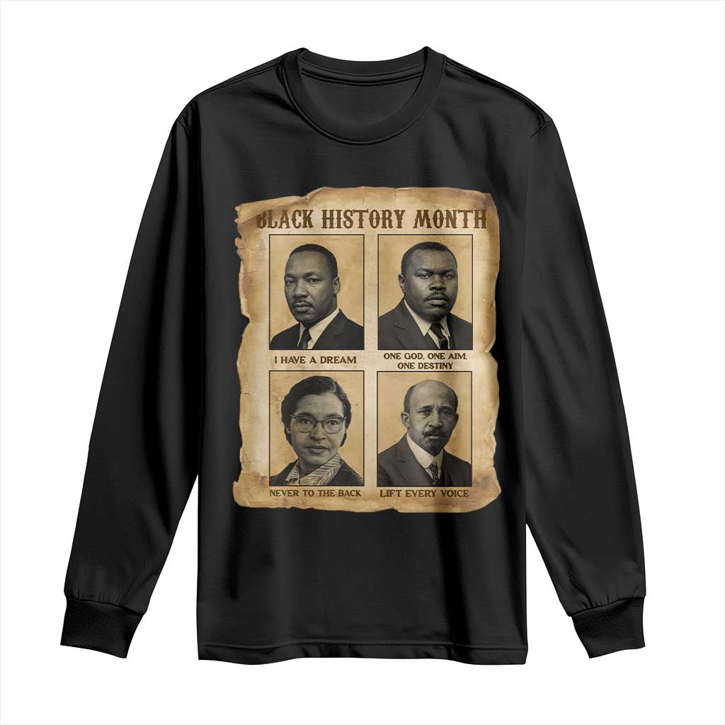 Vintage African American Heroes Long Sleeve Shirt Black Pride Inspiration - African Pride