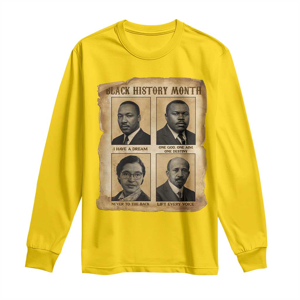 Vintage African American Heroes Long Sleeve Shirt Black Pride Inspiration - African Pride
