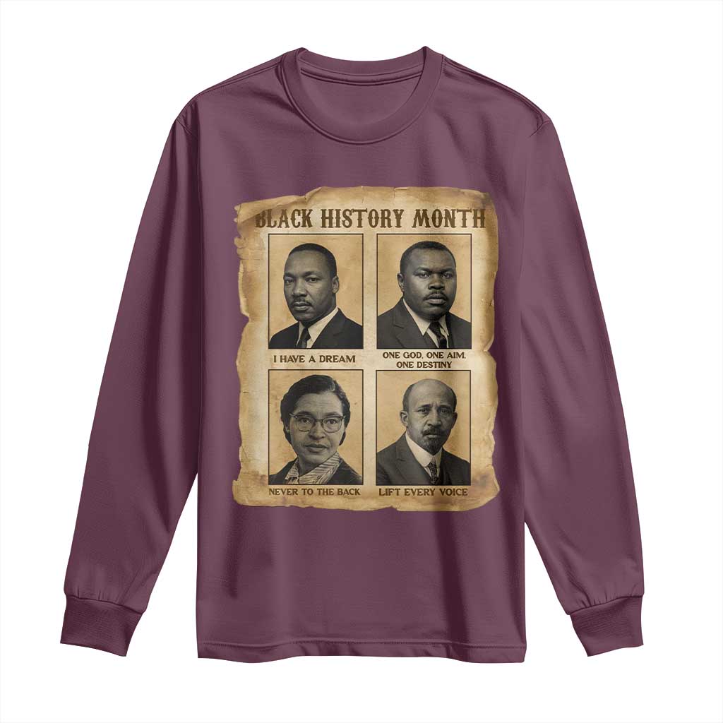 Vintage African American Heroes Long Sleeve Shirt Black Pride Inspiration - African Pride