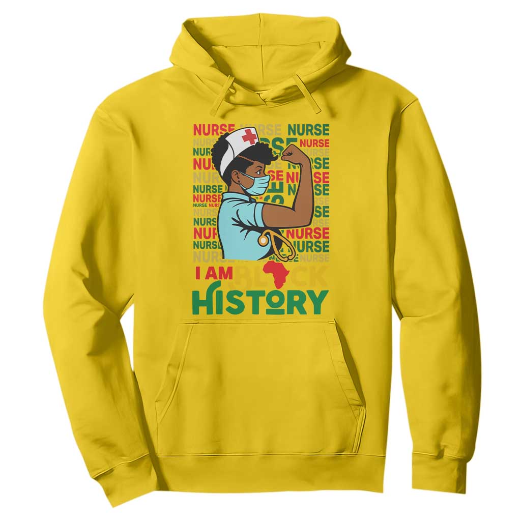 African American Nurse Hoodie I Am Black History Afro Strong Feminism - African Pride