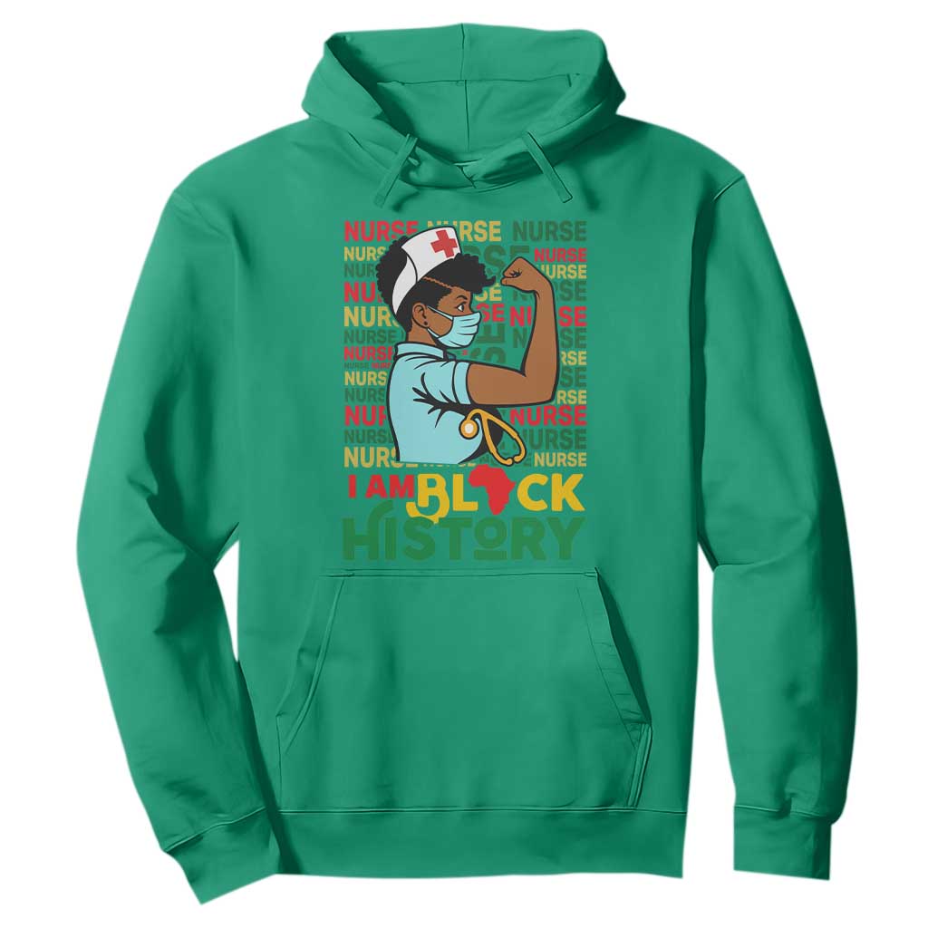African American Nurse Hoodie I Am Black History Afro Strong Feminism - African Pride