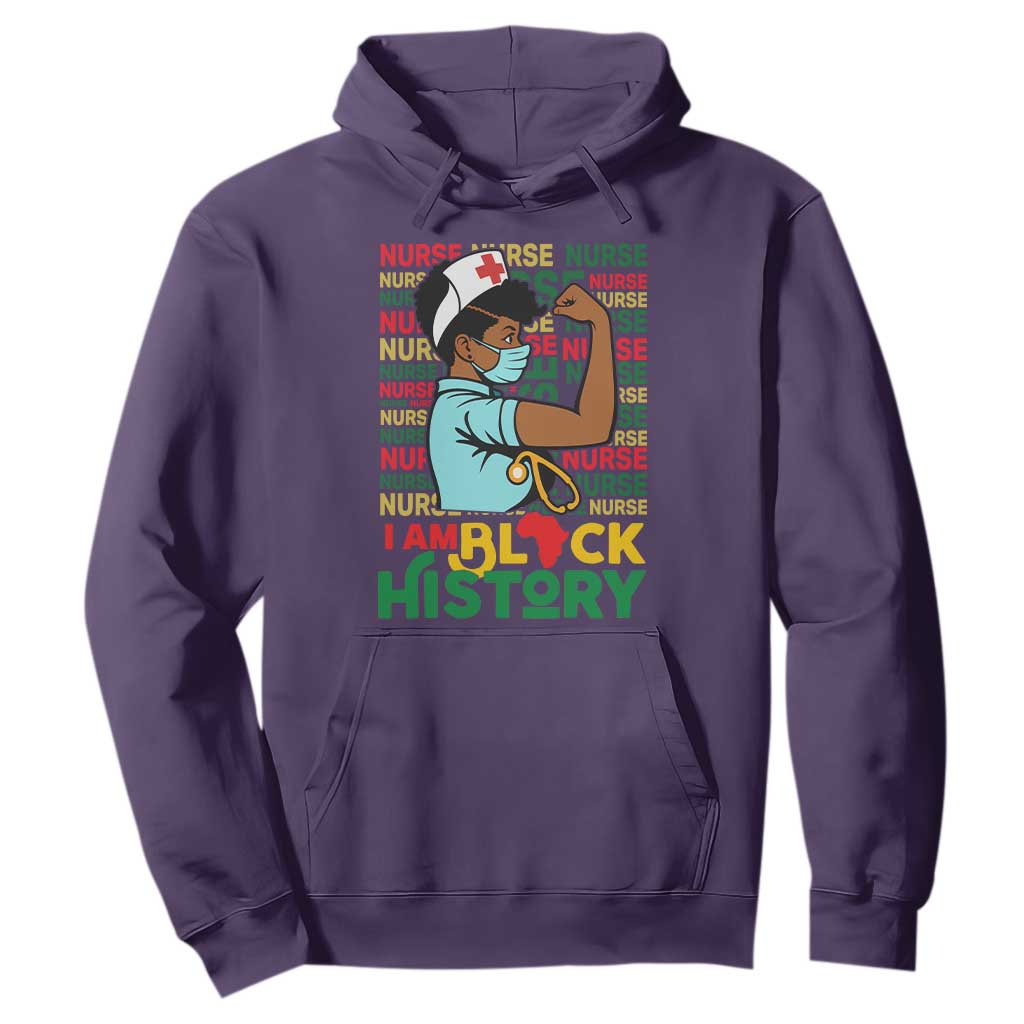 African American Nurse Hoodie I Am Black History Afro Strong Feminism - African Pride