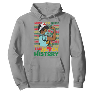 African American Nurse Hoodie I Am Black History Afro Strong Feminism - African Pride