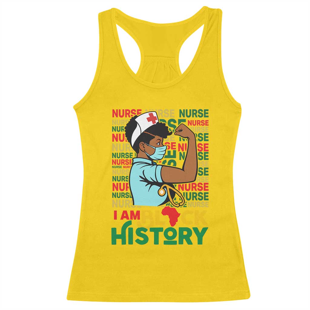 African American Nurse Racerback Tank Top I Am Black History Afro Strong Feminism - African Pride